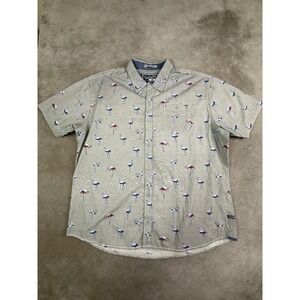 Vintage Huntington Short sleeve Shirt Men's Sz 3XL 100% Cotton Beach Shirt